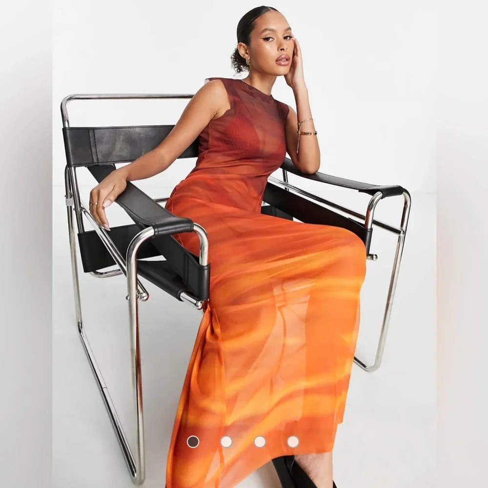 Na-Kd x Elin Warnqvist sunset mesh dress, medium, NWT - Picture 2 of 12